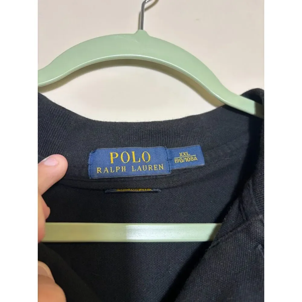Polo Ralph Lauren Polo Pique Large Crest Emblem Size XXL Black Preppy Classic